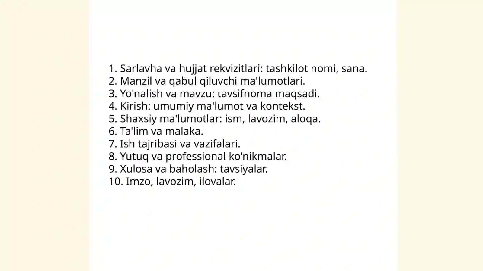 Tavsifnoma va tavsiyanoma 4