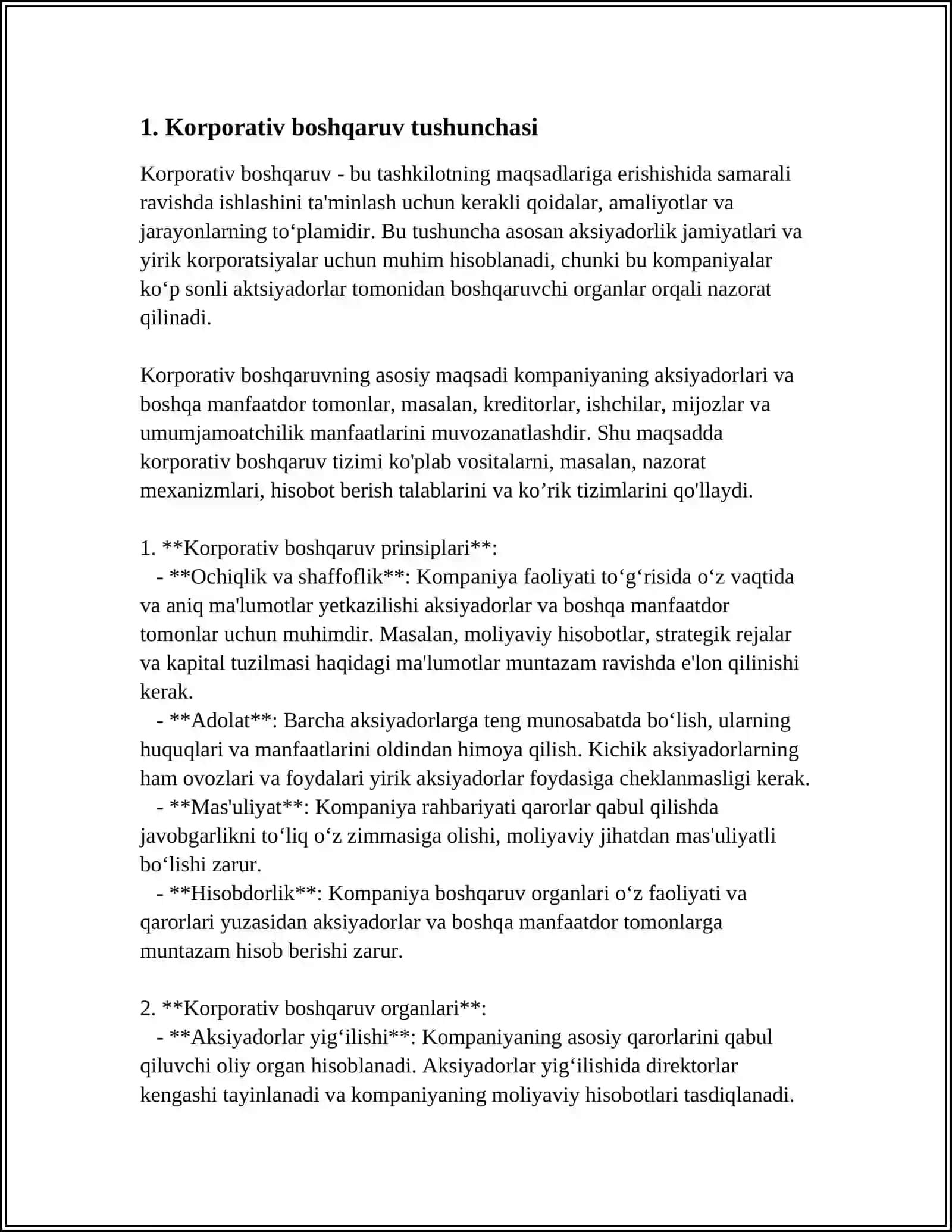 KORPORATIV BOSHQARUV TUSHUNCHASI 4