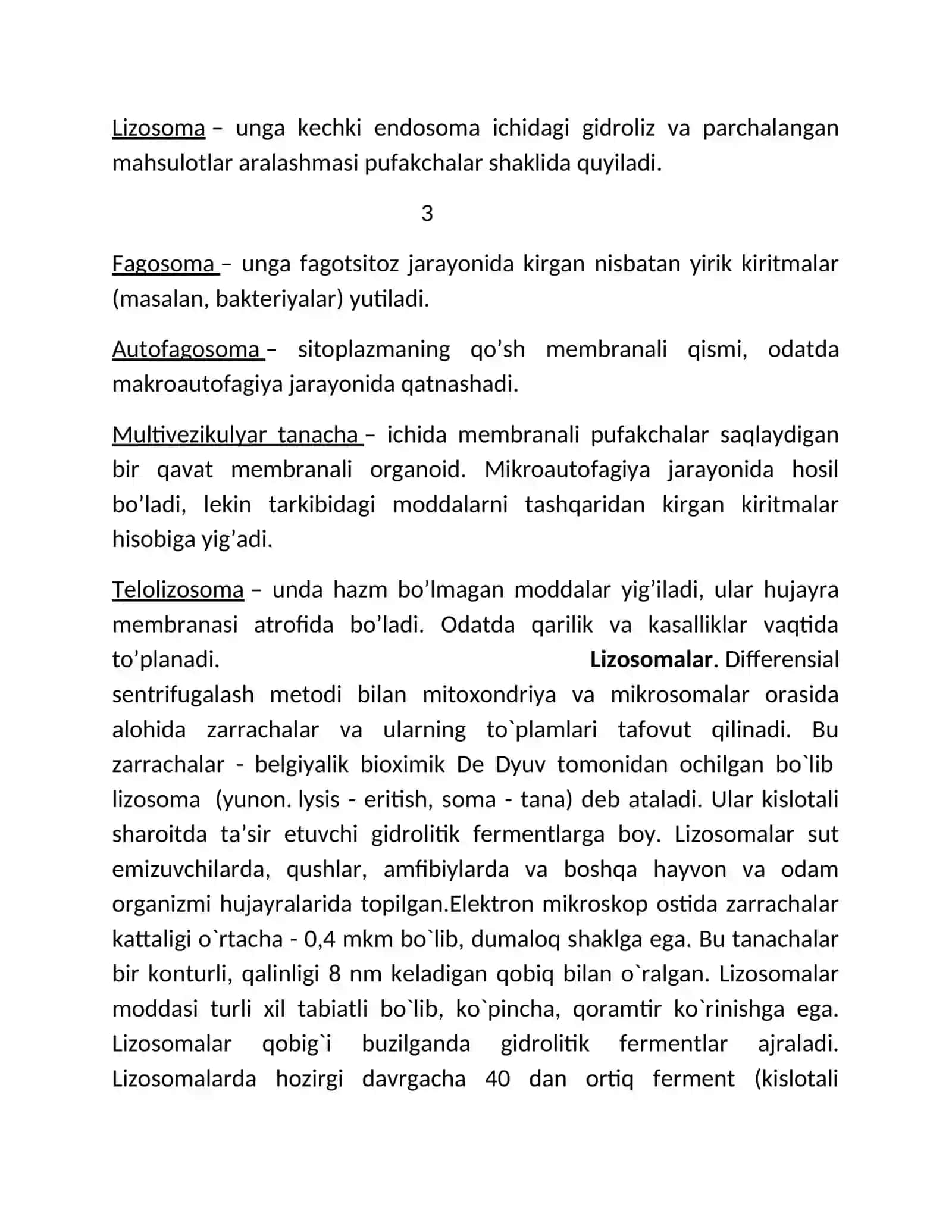 Lizosomaning biokimyoviy ahamiyati 4