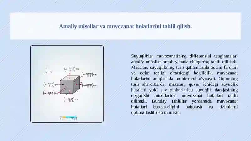 Suyuqliklar muvozanatining differensial tenglamasi 4