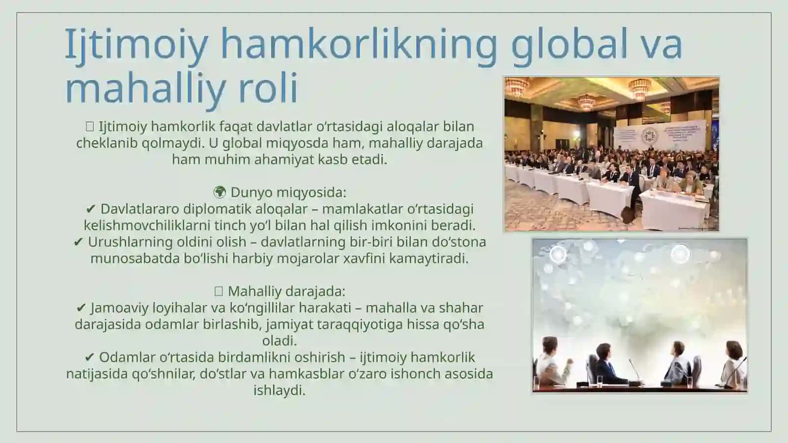 Ijtimoiy Hamkorlik-tinchlik va totuvlik omili 4