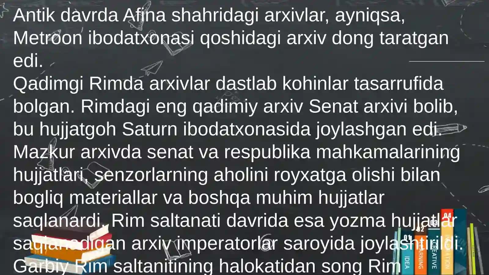 Dastlabki arxivlarning shakllanishi va turlari 4