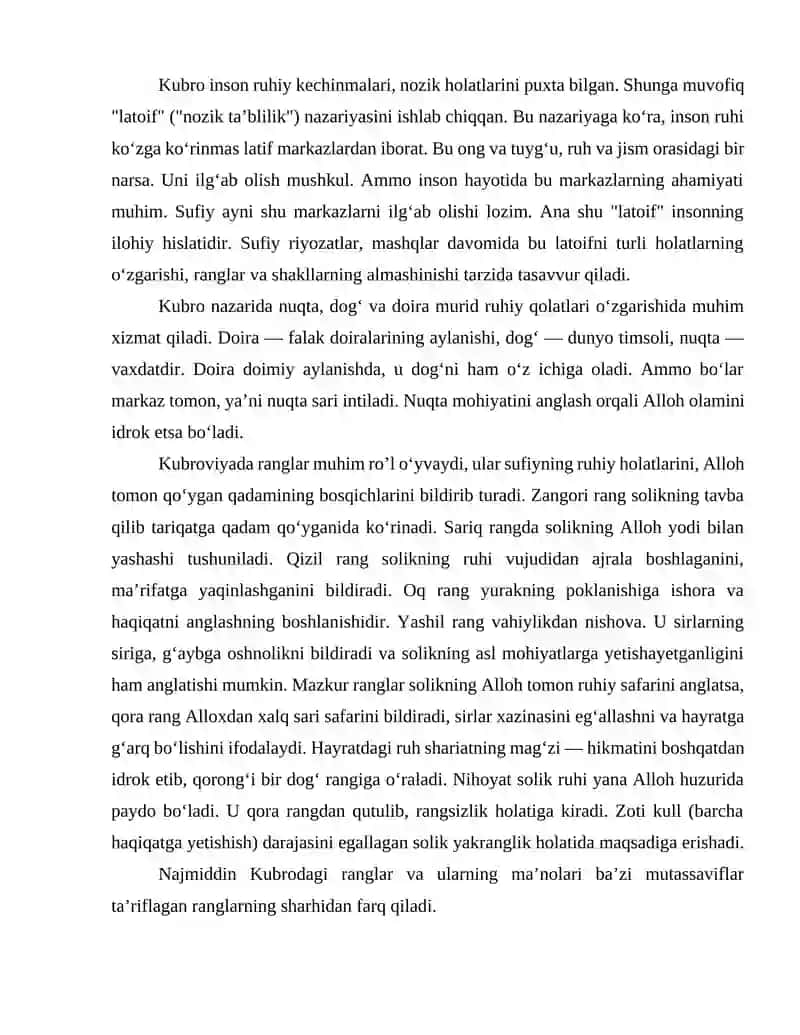 Kubrovlik Tariqati va uning Asoslari 4