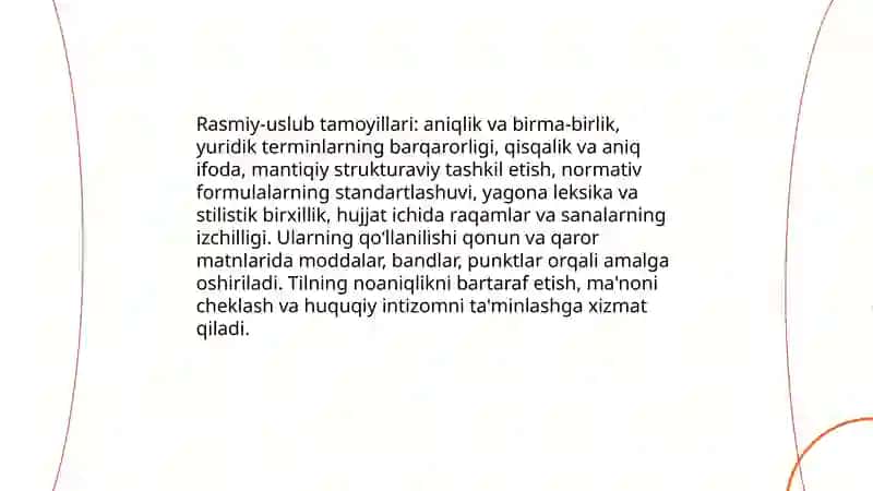 Normativ - huquqiy hujjatning tili va uslubi 4