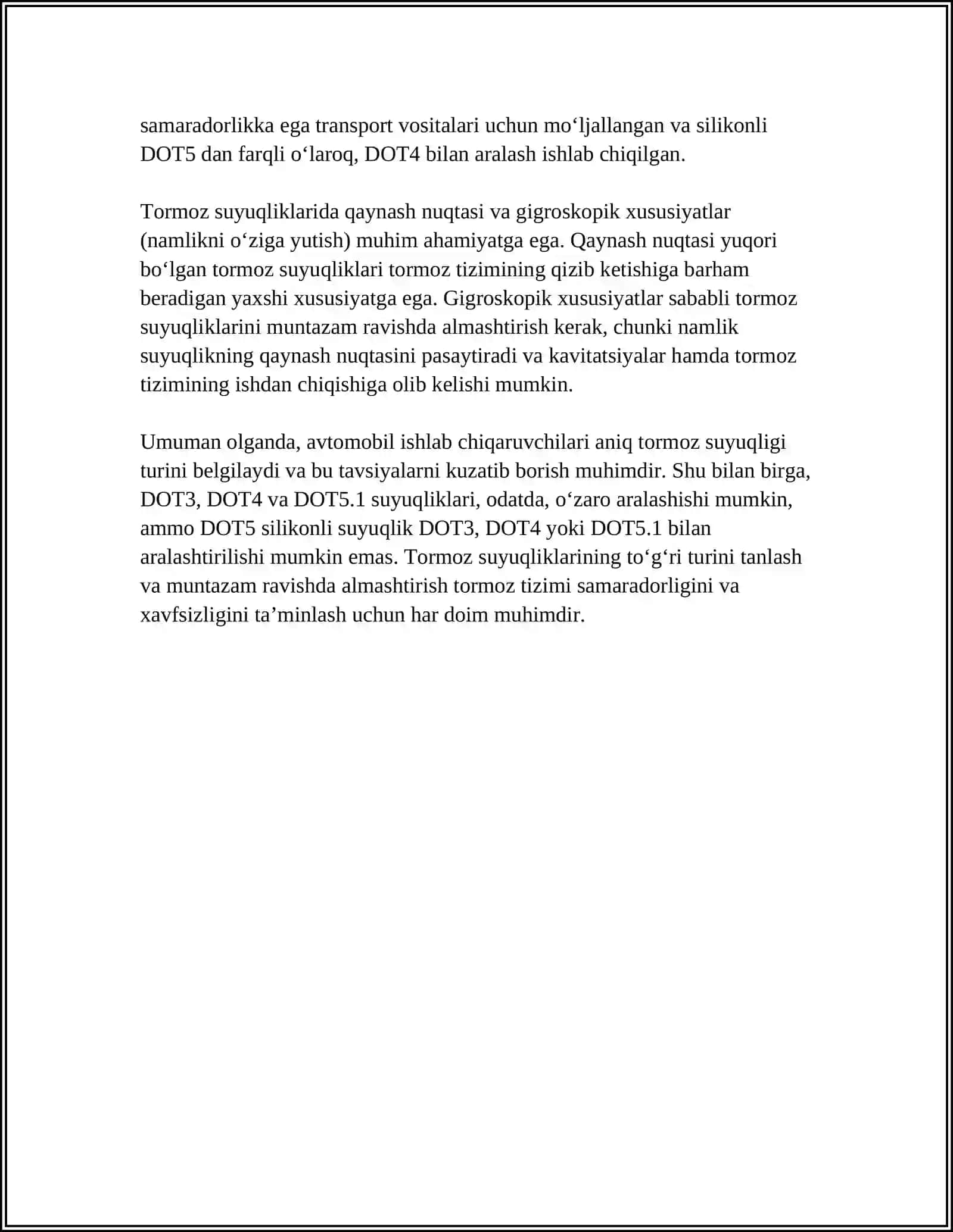 Tormoz suyuqliklarining turlari 4