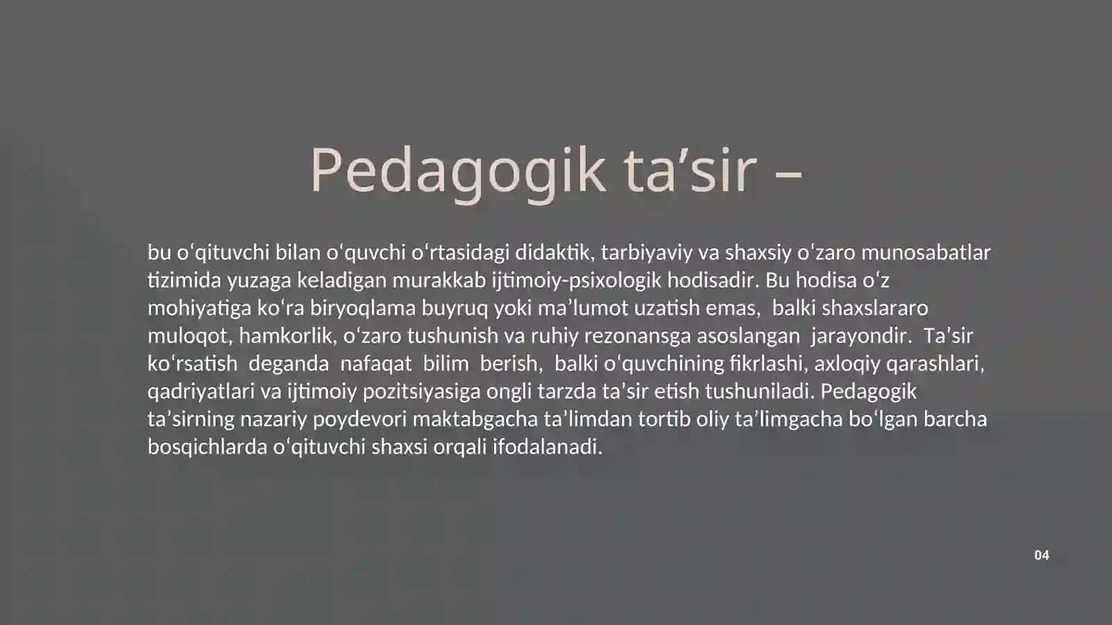 Pedagogik kreativ ta'sir ko'rsatish - kommunikativ qobilyatining asosiy usuli sifatida 4