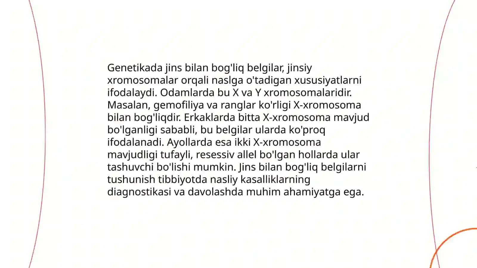 Belgilarni jins bilan birikkan holda irsiylanishi 4
