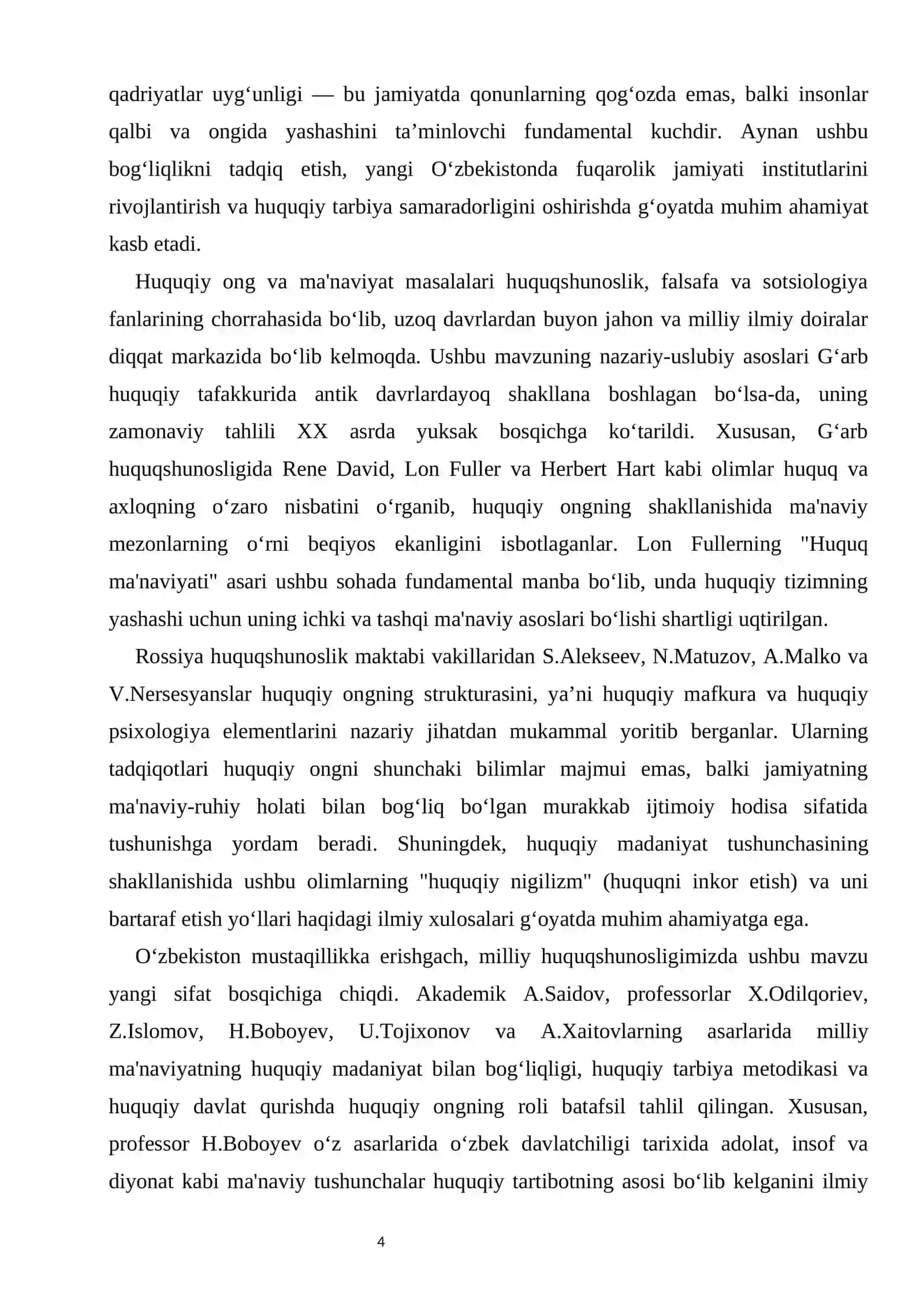 Huquqiy ong va ma’naviy qadriyatlar o’rtasidagi bog’liqlik 4