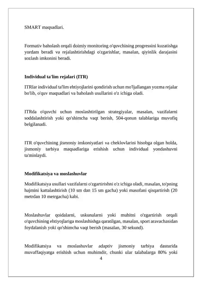 Adaptiv jismoniy tarbiya boyicha orgatish usullari 4