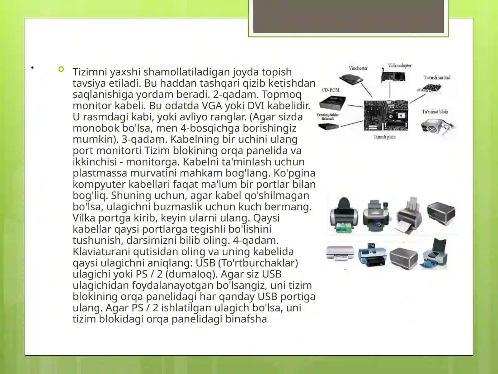 Kompyuterga qo'shimcha yangi texnik qurilmalarni ulash 4