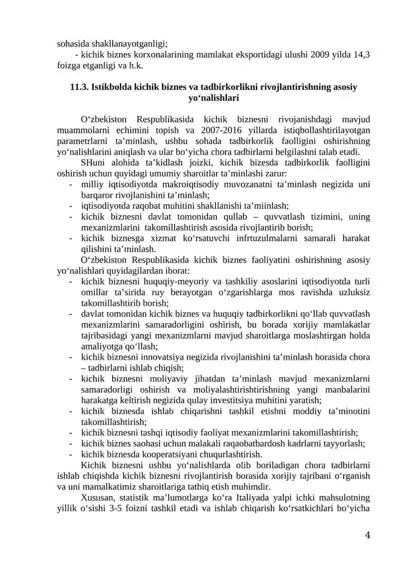 Kichik biznes va tadbirkorlik 4