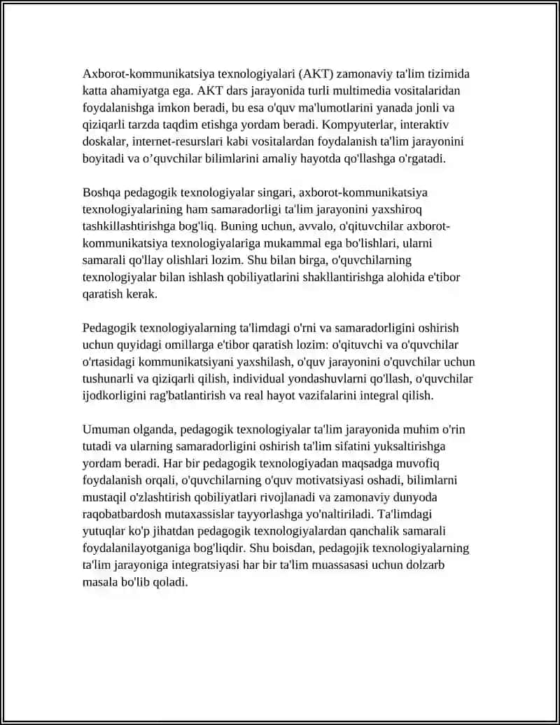 PEDAGOGIK TEXNOLOGIYANING TAʼLIMDAGI OʻRNI 4