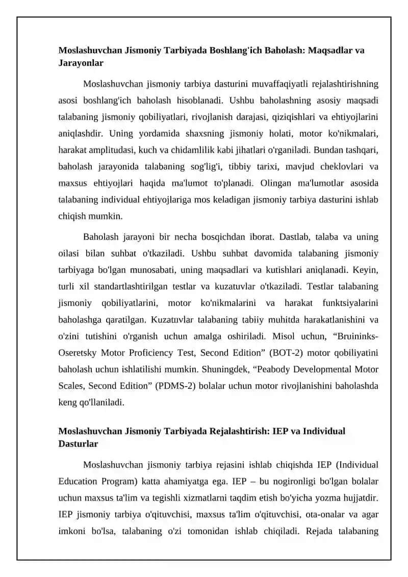 Adaptiv jismoniy tarbiya jarayonida shahsni tayorlash 4