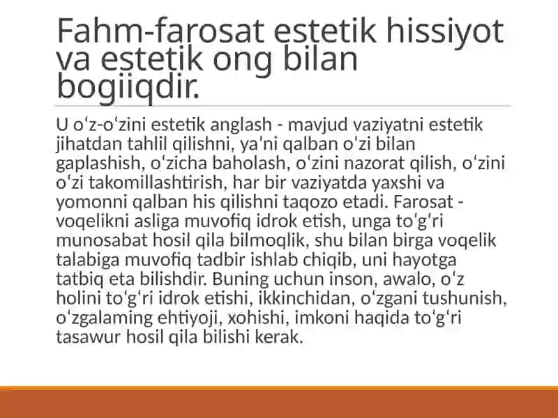 Estetik tarbiyaning turlari va yo`nalishlari 4
