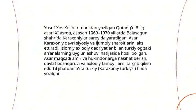 Yusuf Xos Xojib "Qutadgʻu Bilig" asari 4