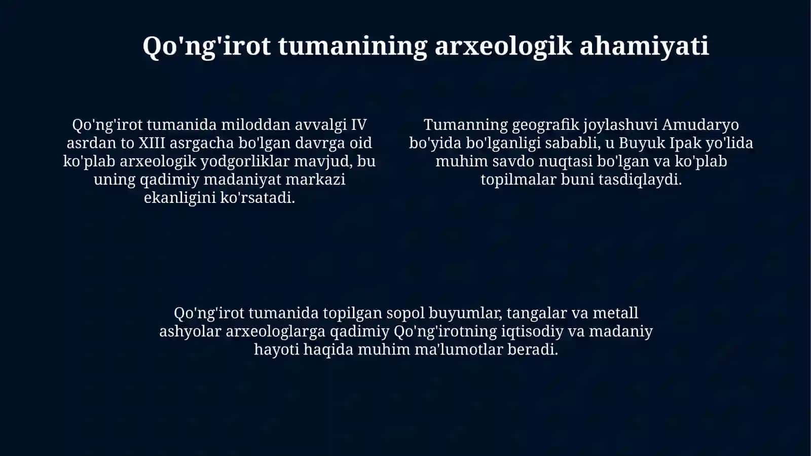 Qoraqalpog'iston Respublikasining tarixiy arxeologik yodgorliklari 4