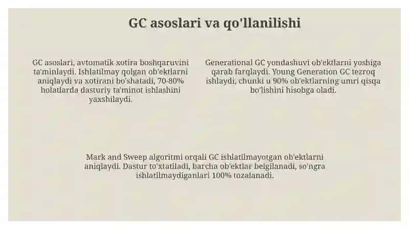 Destruktor ishlash siklini kuzatish GC qoʻllash 4