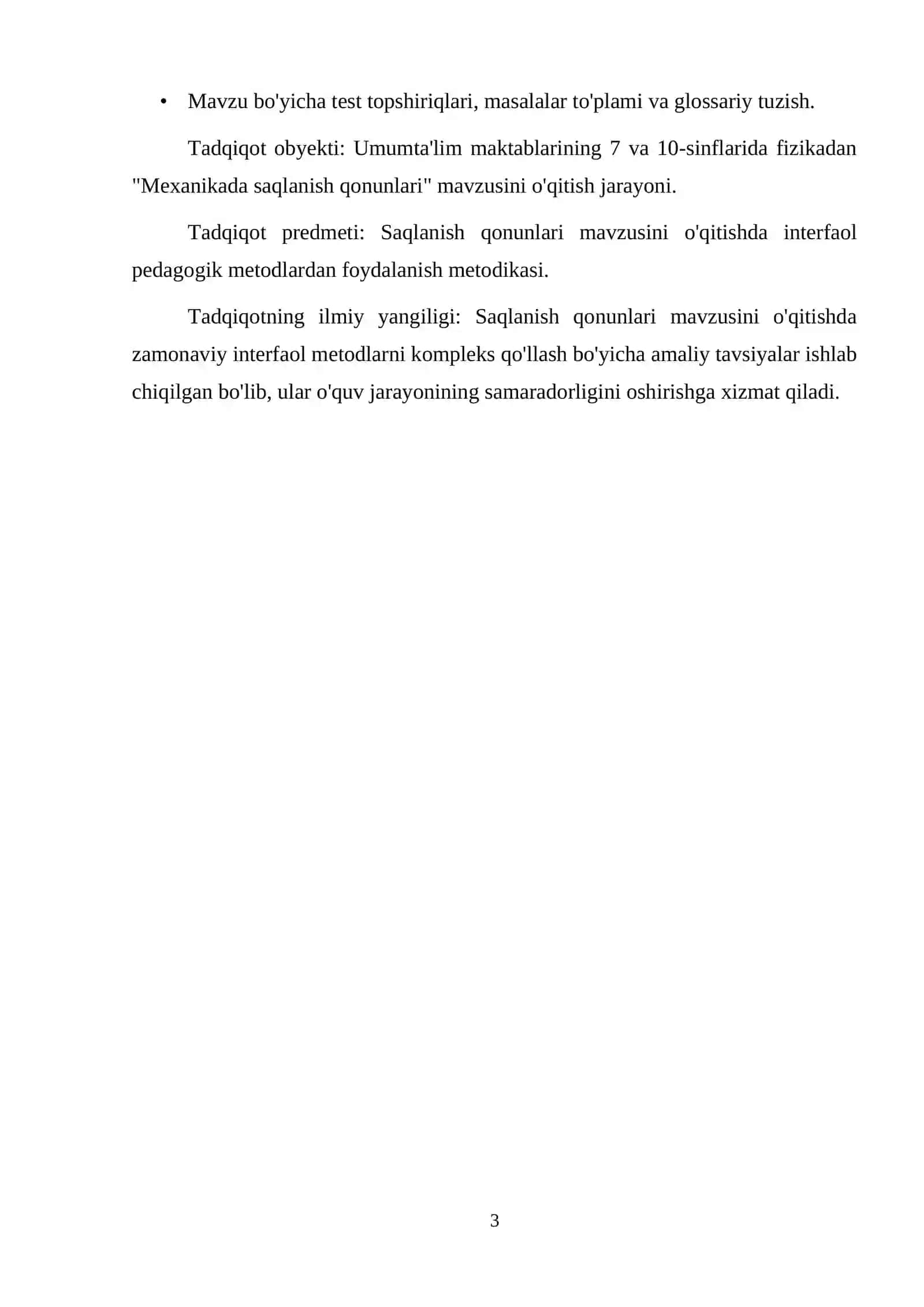 Mexanikada saqlanish qonunlari mavzusida kurs ishi 4