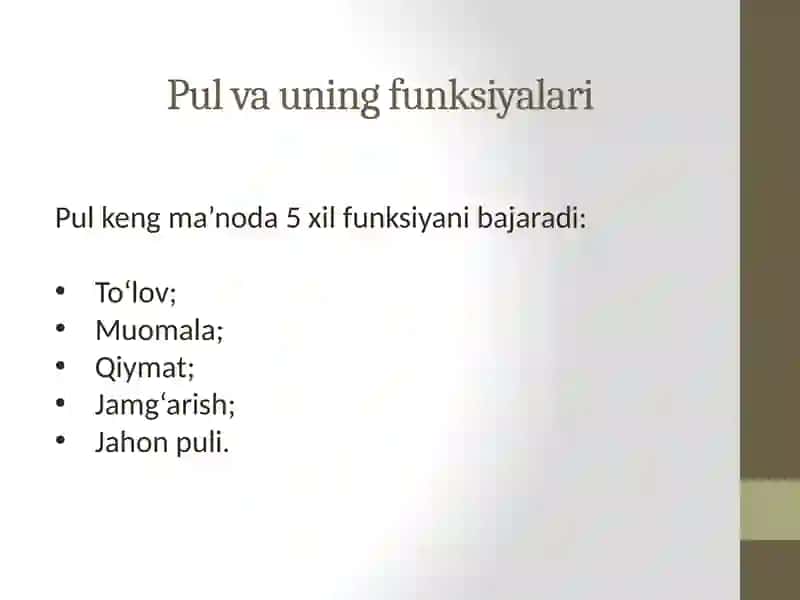 PUL VA INFLATSIYA 4