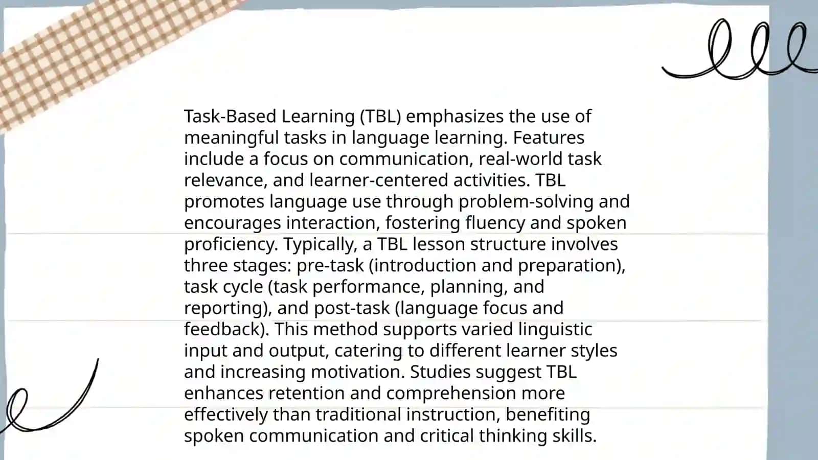 Task-Based Learning (TBL) 4