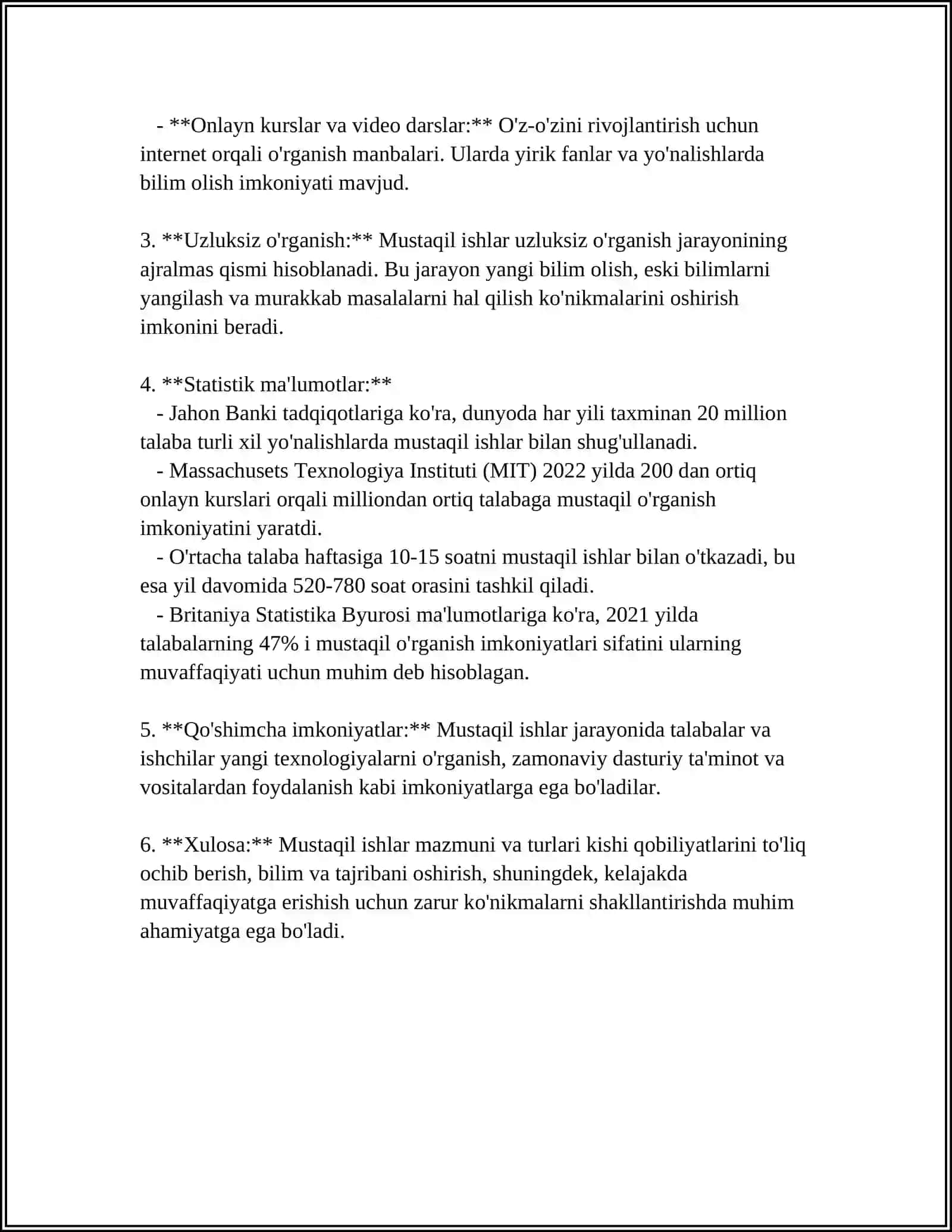 ONA TILI VA OQISH SAVODXONLIGI DARSLARIDA MUSTAQIL ISHLARNI TASHKIL QILISH 4