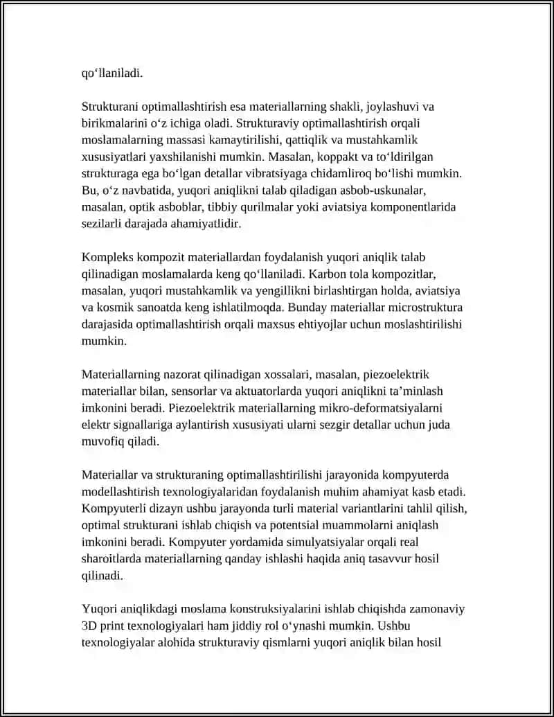 Yuqori Aniqlikdagi Moslama Konstruksiyasi va Texnologiyasini Rivoji 4