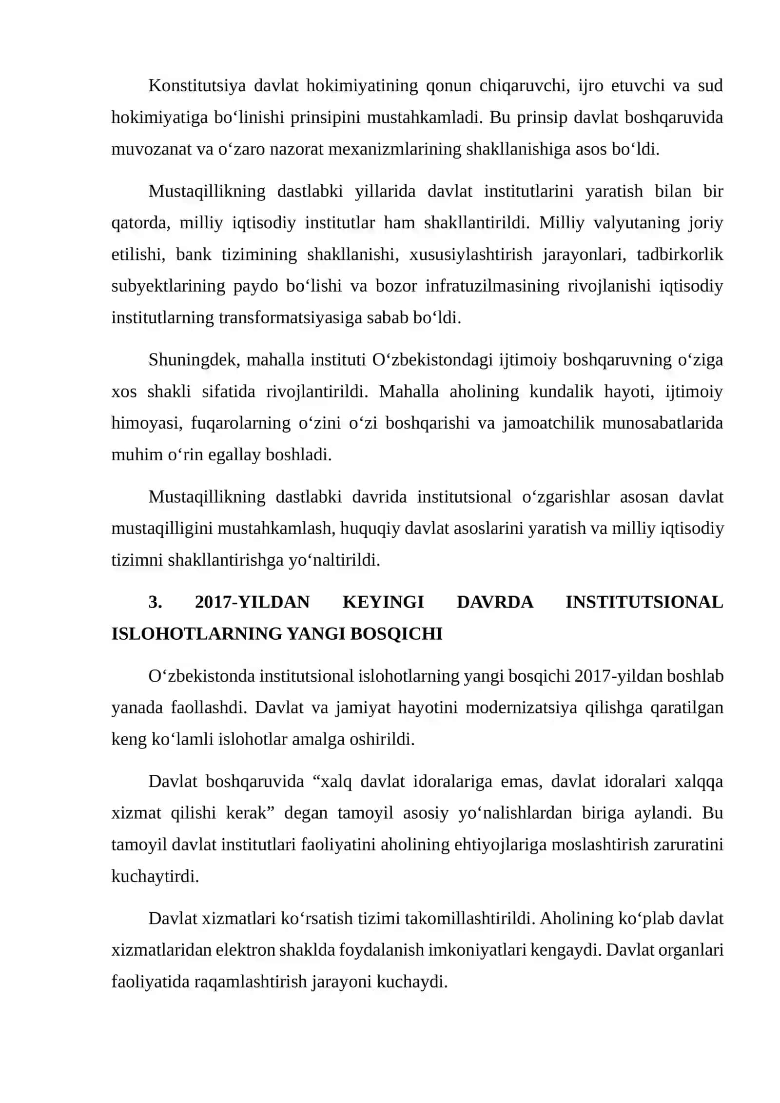 O‘ZBEKISTONDA INSTITUTLARNING INQILOBIY O‘ZGARISHI BO‘YICHA TAHLILIY HISOBOT 4