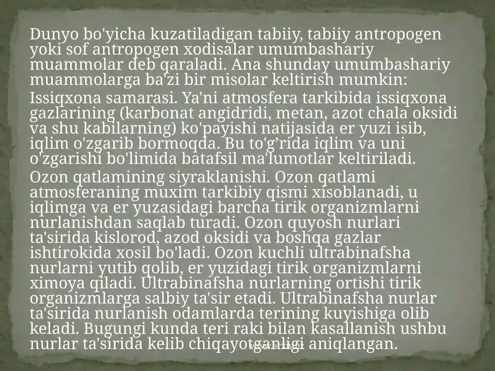 Geoekolik muammolar va ularning yechimi 4