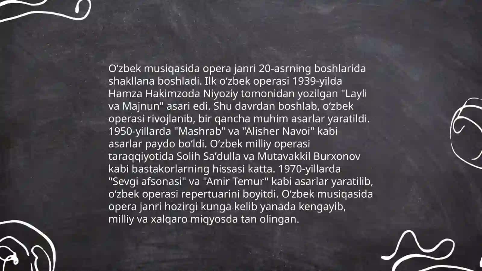 Opera san'ati. O'zbek musiqasida opera janri va tarixi 4