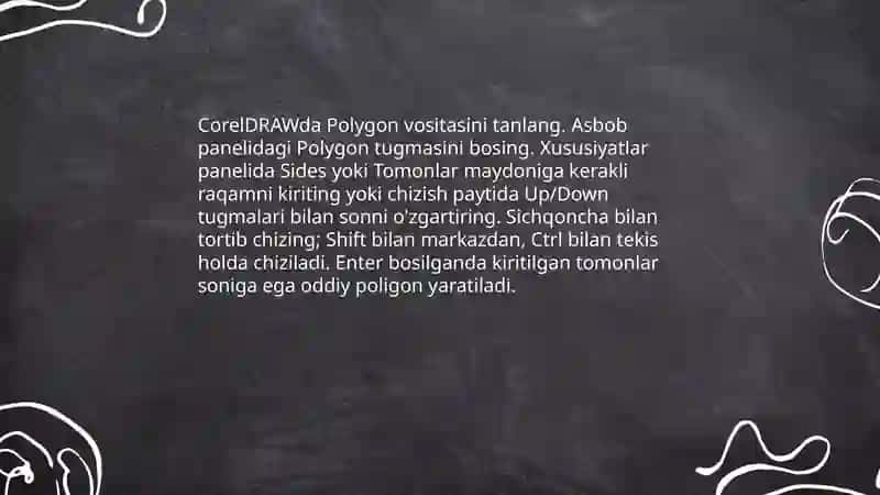 Corel Draw dasturida poligon uskunasi bilan ishlash 4