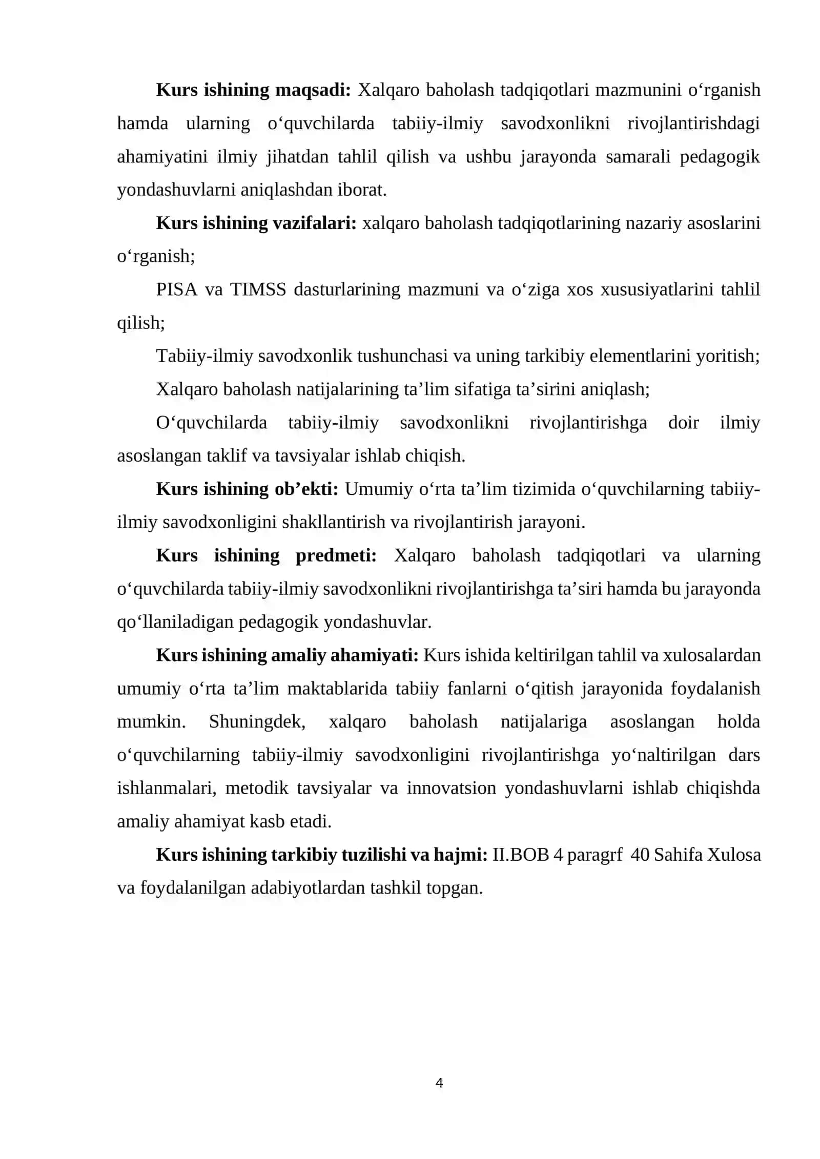 XALQARO BAHOLASH TADQIQOTLARI VA ULARNING O‘QUVCHILARDA TABIIY-ILMIY SAVODXONLIKNI RIVOJLANTIRISHDAGI AHAMIYATI 4