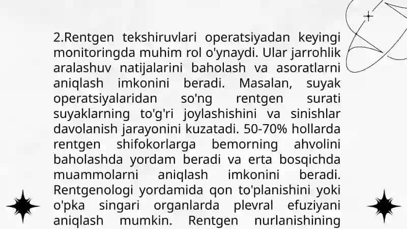 Operatsiyadan keyingi holatlar nur diagnostikasi 4