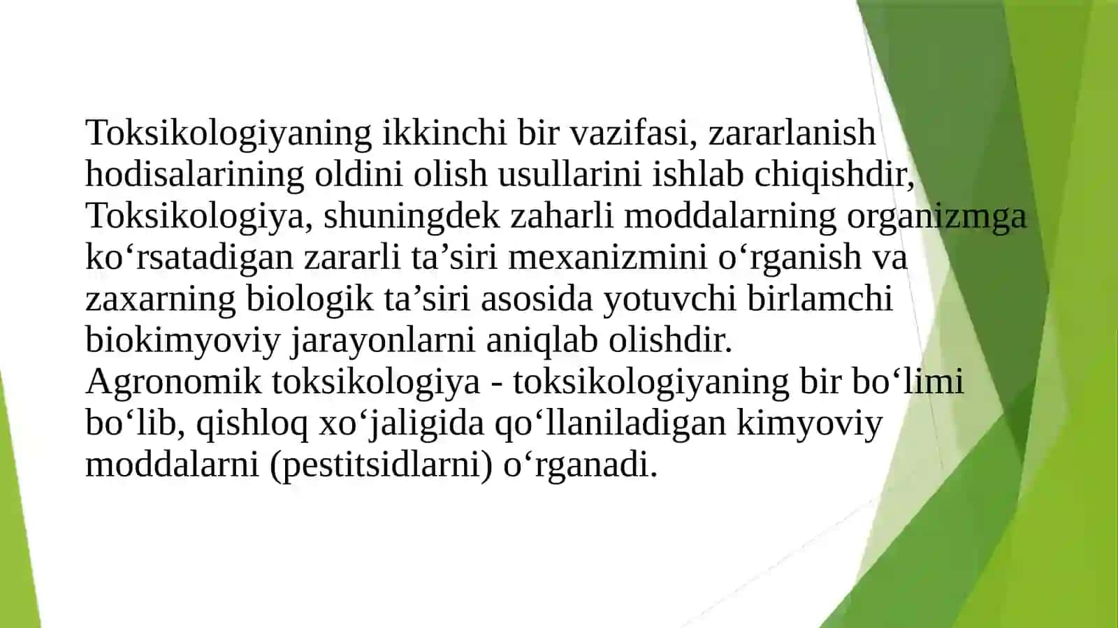TOKSIKOLOGIYA TO‘G‘RISIDA TUSHUNCHA.ZAHAR VA ZAHARLANISH 4