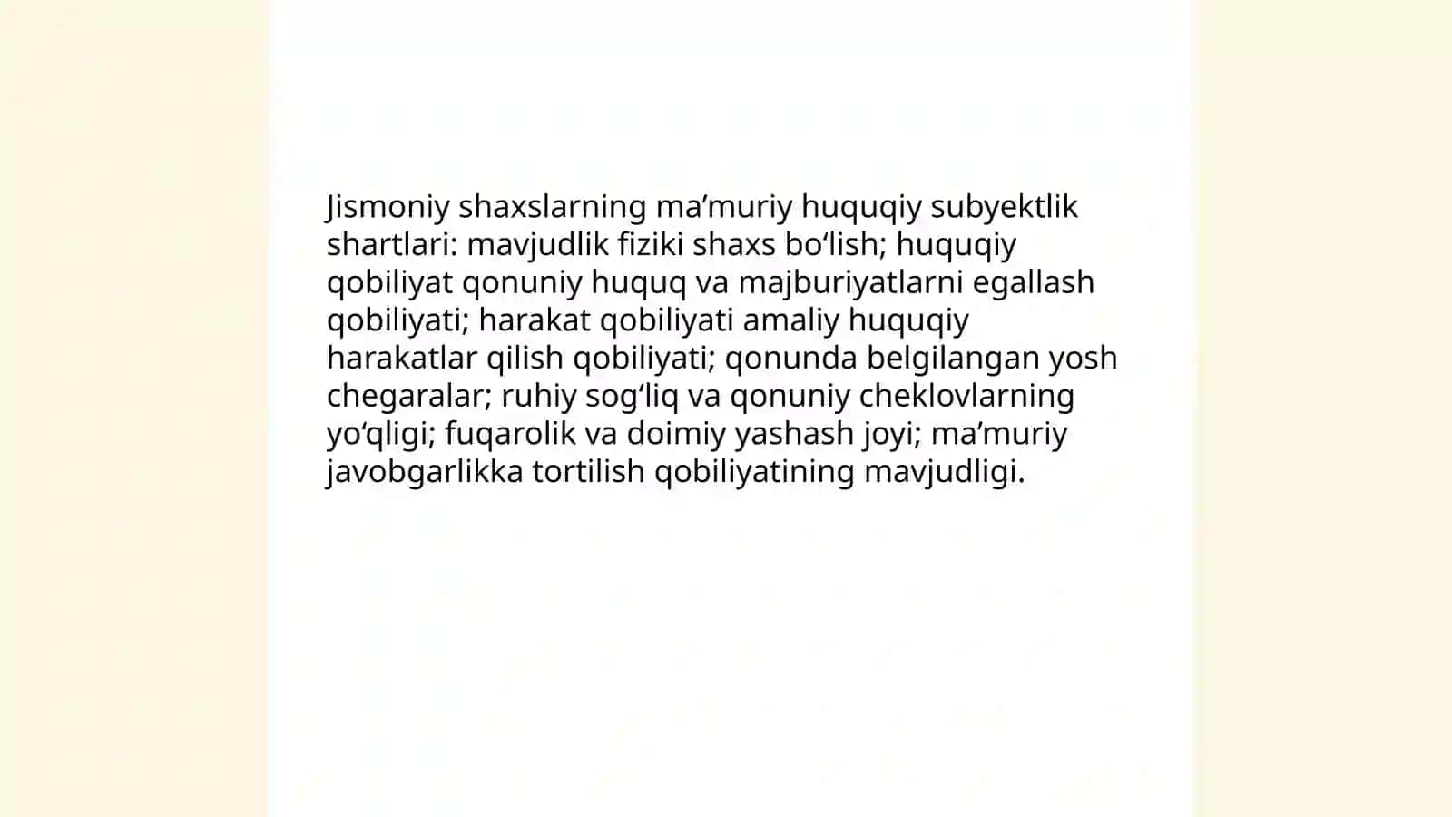 JISMONIY SHAXSLAR MA’MURIY HUQUQSUBYEKTI SIFATIDA 4