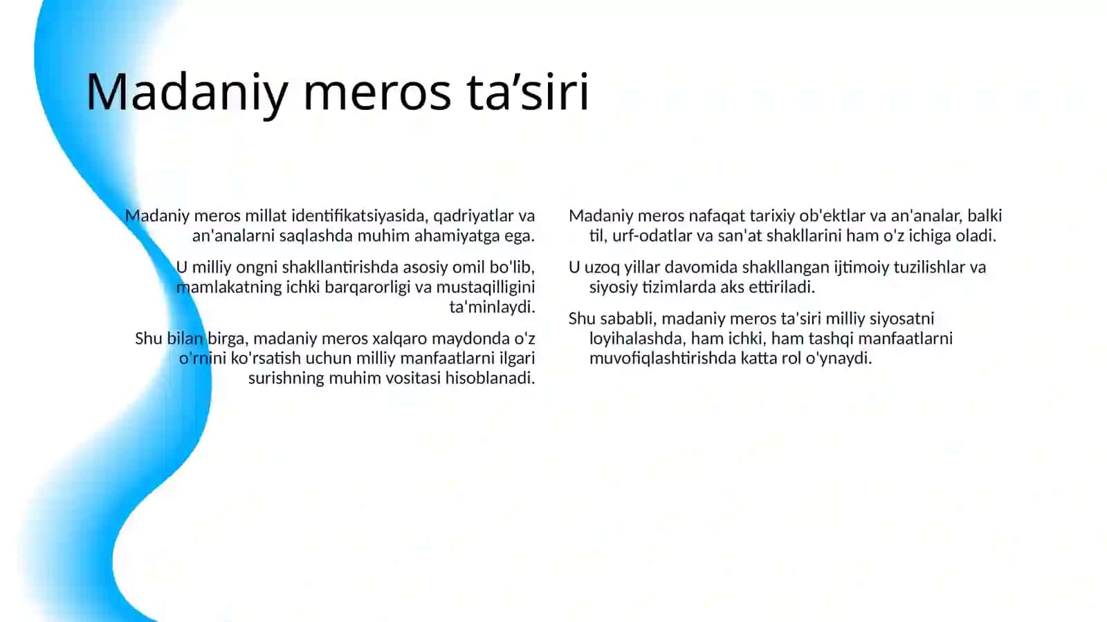 MAMLAKATNING MILLIY MANFAATLARINI SHAKLLANTIRISH VA AMALGA OSHIRISH TAJRIBASI 4