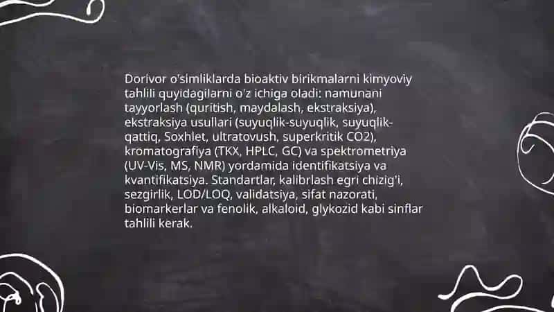 Dorivor o'simliklarning farmakognostik tavsifi va identifikatsiyasi 4