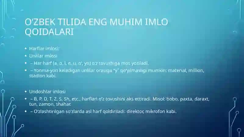 O’zbek tilining imlo qoidalari va soha egalarining savodxonligi.arizaning yozilish tartibi 4