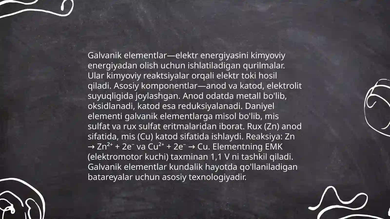 Elektro kimyo tushinshasi 4
