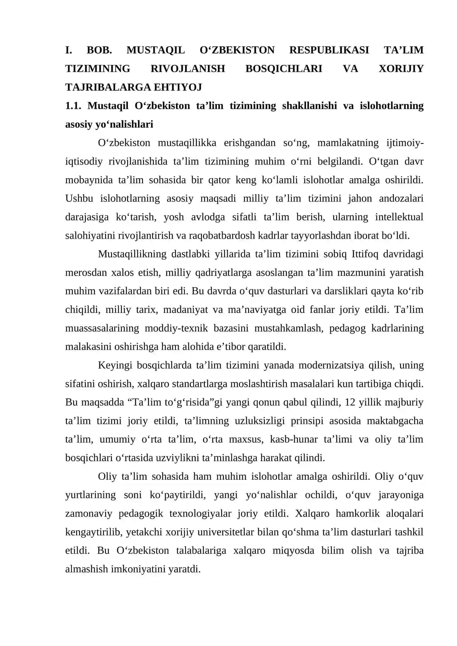 MUSTAQIL O’ZBEKISTON RESPUBLIKASIDA TA’LIM TIZIMINI RIVOJLANISHIDA XORIJIY TAJRIBALAR 4