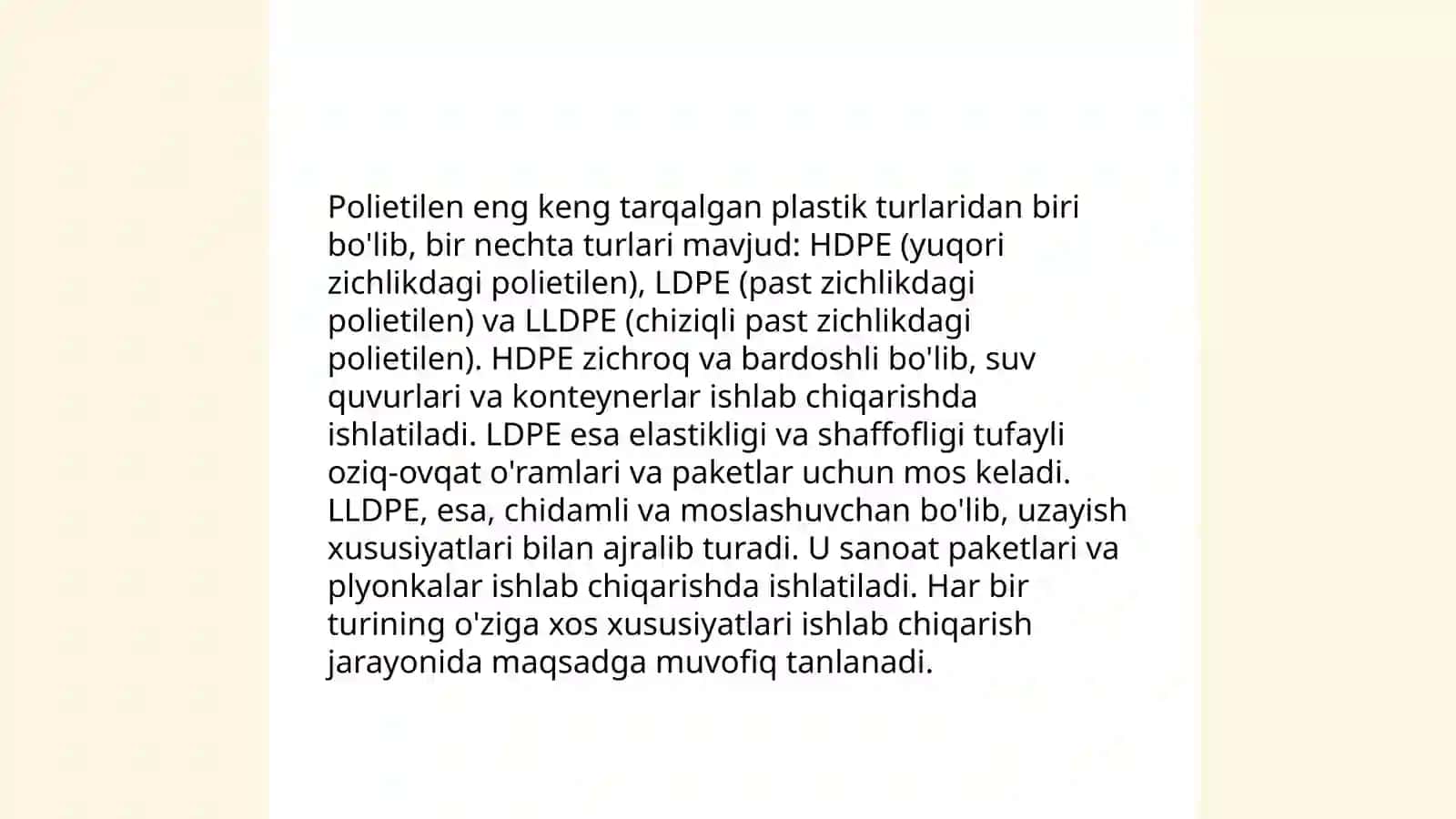 Politeinlarni qayta ishlash texnologiyasi 4