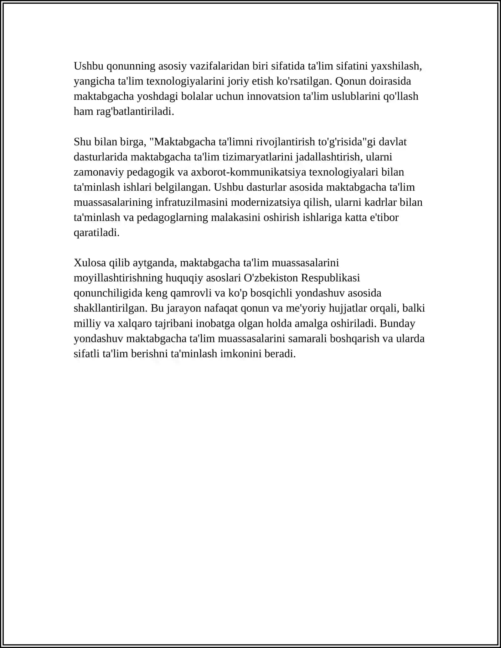 MAKTABGACHA TA'LIM MUASSASALARINI MOYILLASHTIRISH 4
