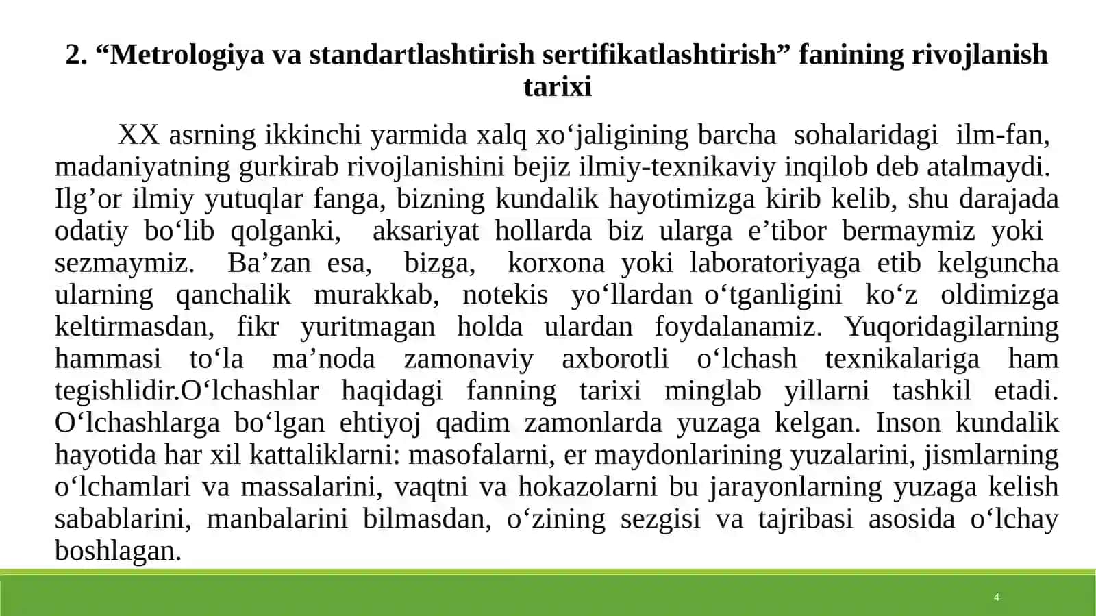 Metrologiya va standartlashtirish fanining maqsadi va vazifalari 4
