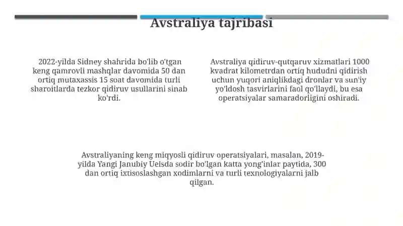 Tezkor qidiruv faoliyatiga kirish Avstraliya va Oʻzbekiston tajribasi 4