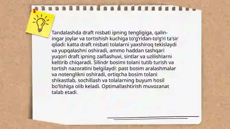 Tandalashda ip sifatini nazorat etish 4