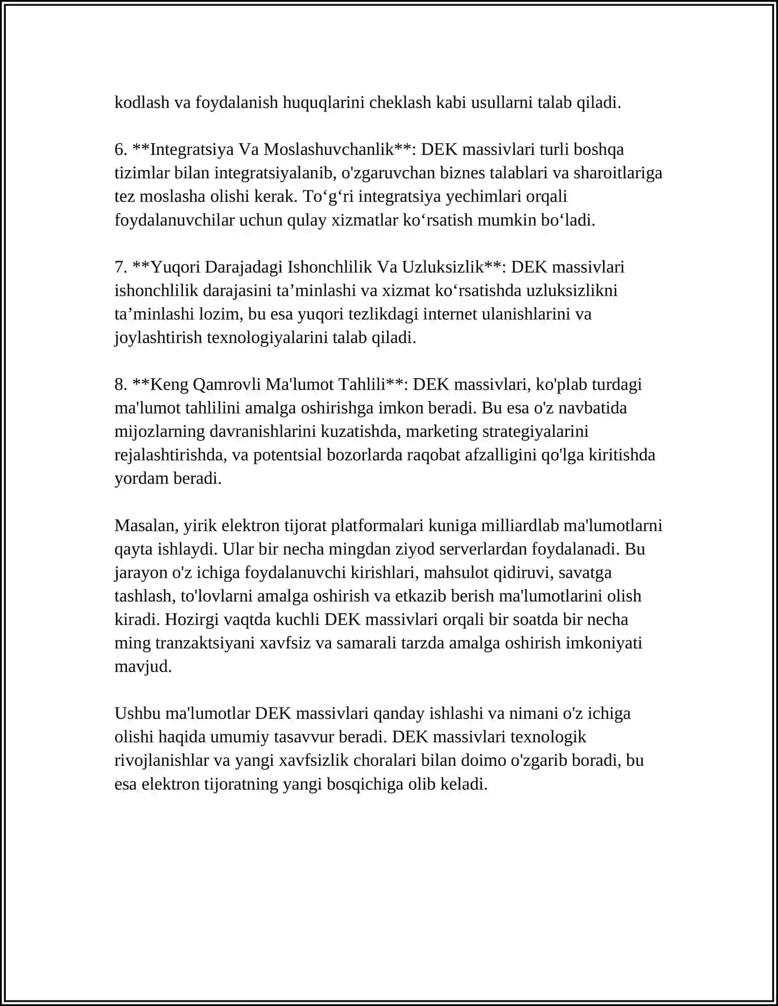 DEK.DEK MASSIV YORDAMIDA TASVIRLASH VA ULAR USTIDA AMALLAR BAJARISH ALGORITIMLARI 4