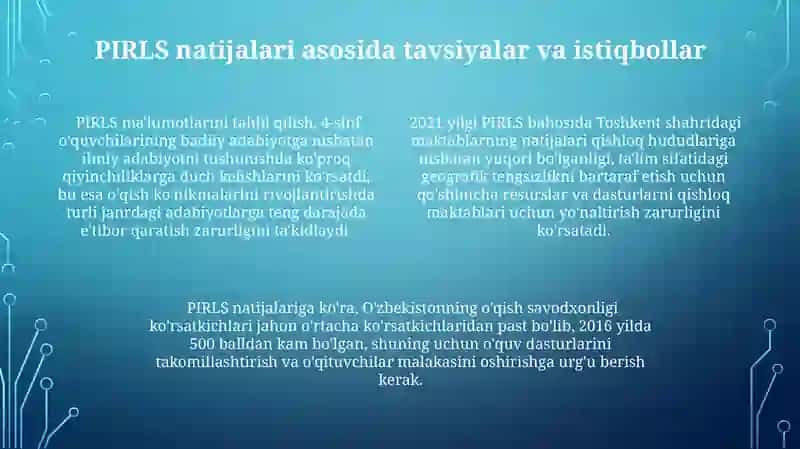 PIRLS xalqaro baholash tizimi 4