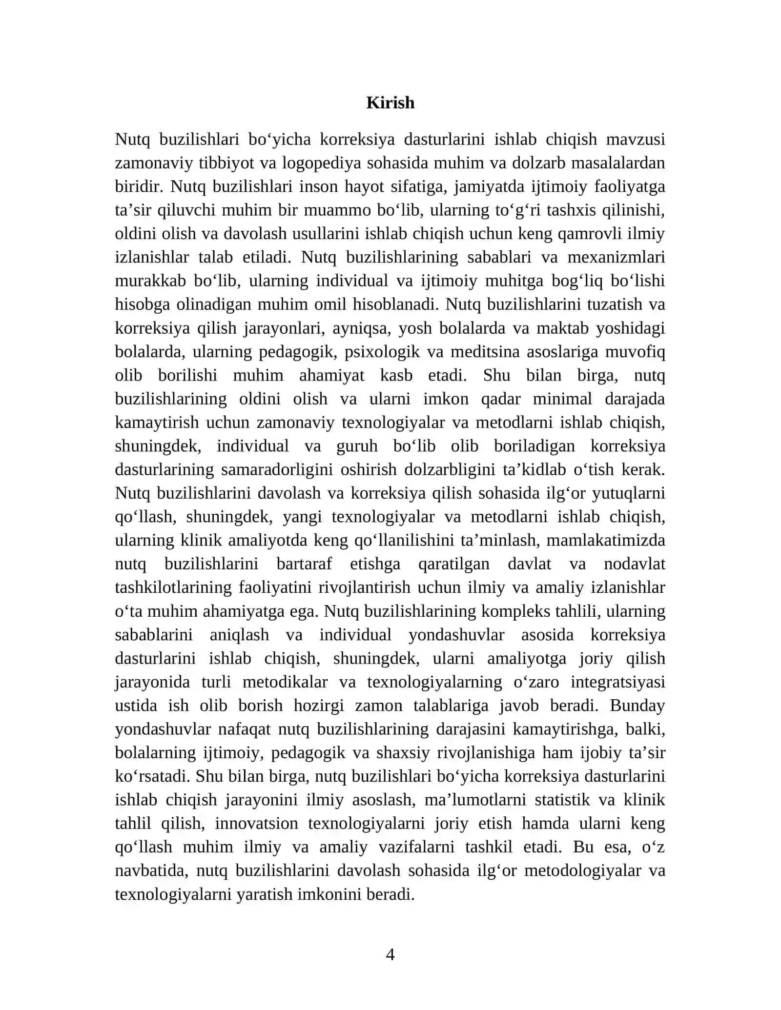 NUTQ BUZILISHLARI BO‘YICHA KORREKSIYA DASTURLARINI ISHLAB CHIQISH. 4