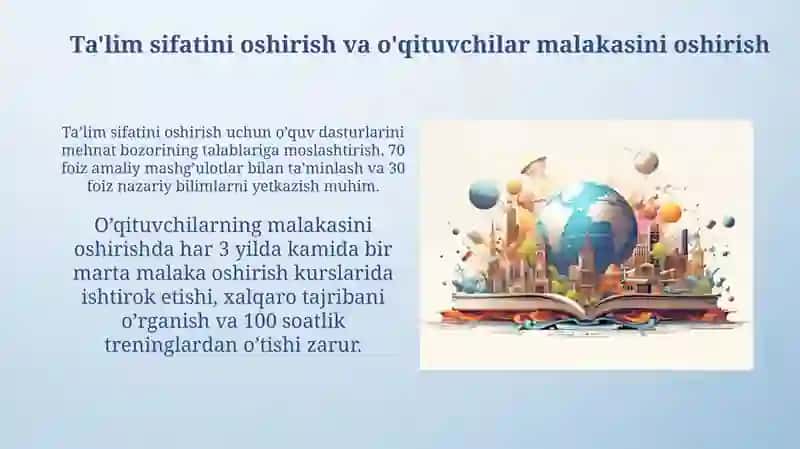 O'zbekiston Respublikasi Oliy ta’lim tizimini 2030 yilgacha rivojlantirish kansepsiyasi 4