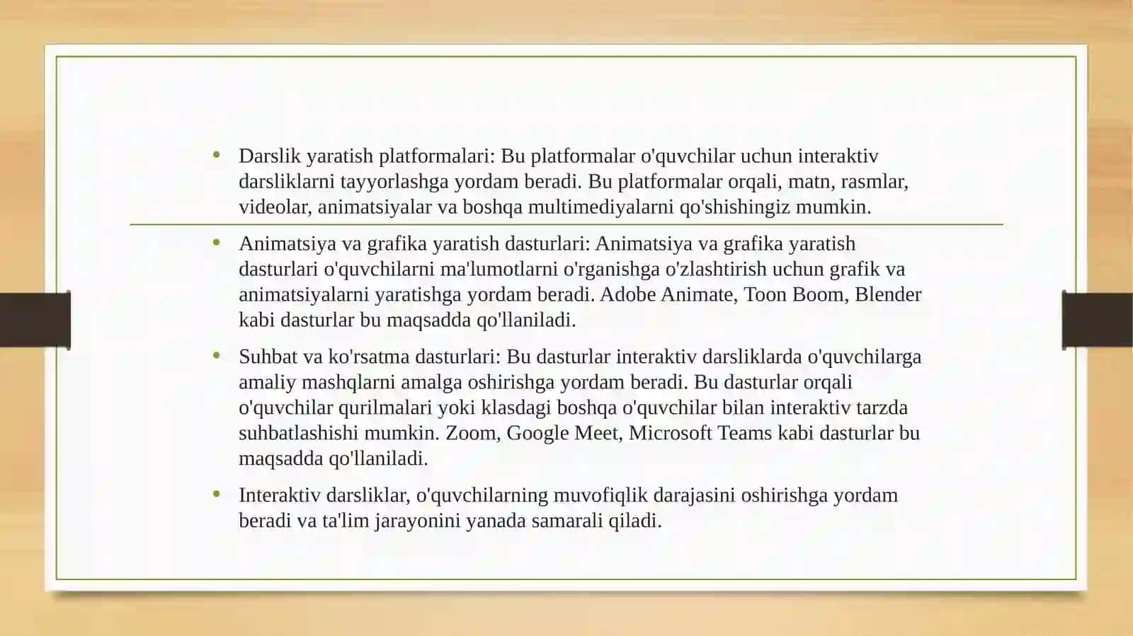 O'quv jarayonida multimedia resurslaridan foydalanish 4