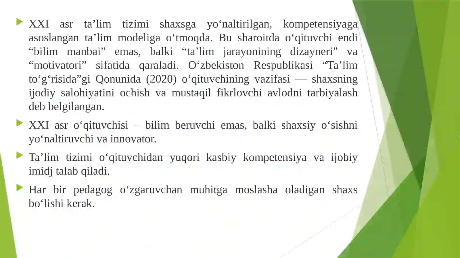 O‘qituvchining kasbiy kompetensiyasi va zamonaviy pedagogik imidji 4